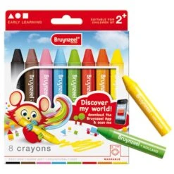 Bruynzeel Waskrijtjes Dik 8 Stuks