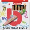 Bruynzeel 6 Soft Colouring Pencils