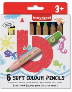 Bruynzeel 6 Soft Colouring Pencils