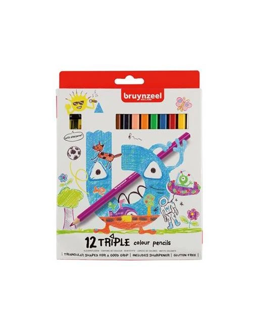 Bruynzeel Kleurpotloden Triple 12st 4+ 1 Bruynzeel Kleurpotloden Triple 12st 4+